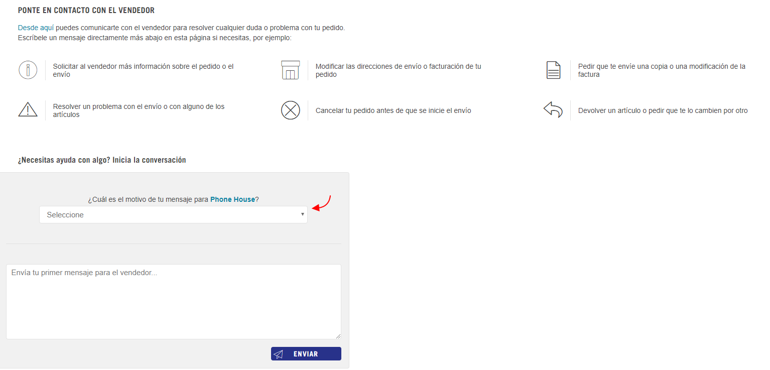 contacta con el vendedor