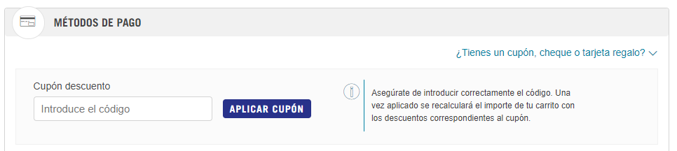 Métodos de pago